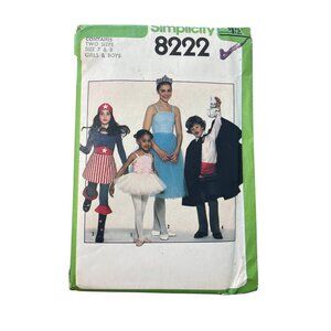 70s Simplicity 8222 Costume Pattern Size 7&8 Wonder Woman Ballerina Vampire NEW
